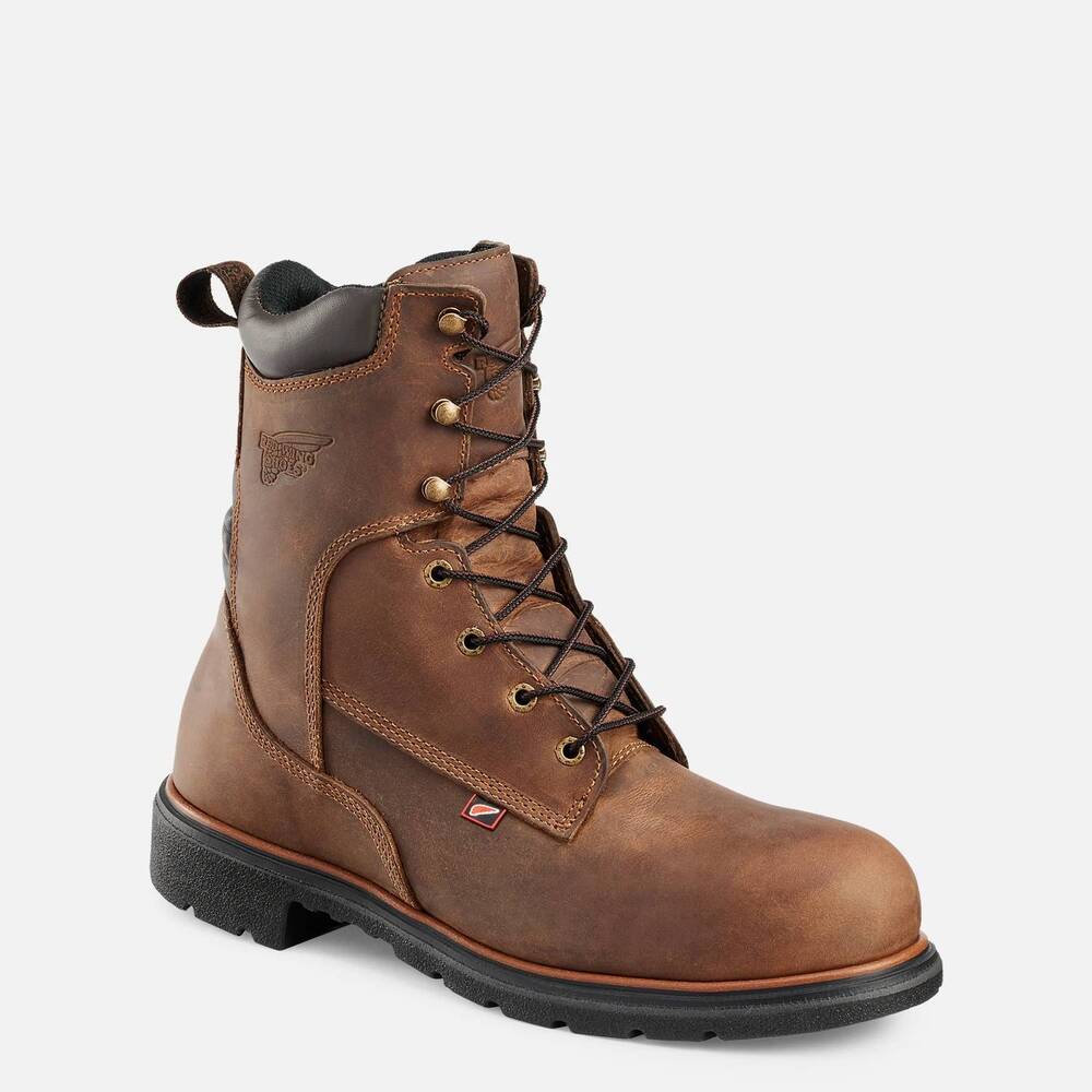 NEW RED WING SHOES men's dynaforce 8-inch safety toe boot in brown